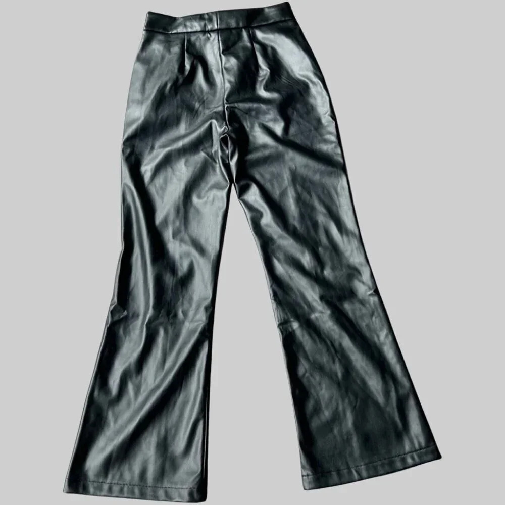 NWT Melloday Faux Leather Bootcut Leg Pants - Picture 11 of 12
